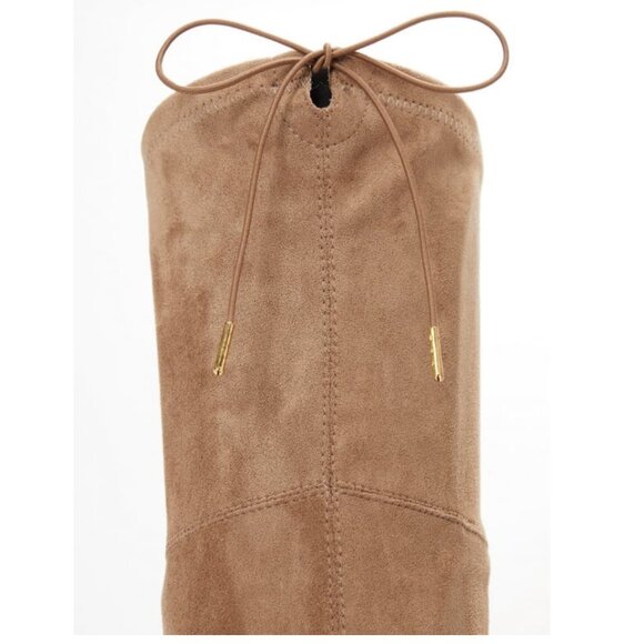 JustFab Jesyna Thigh High Taupe Brown Sueded Wide Calf Boot SZ 8 - Picture 7 of 7